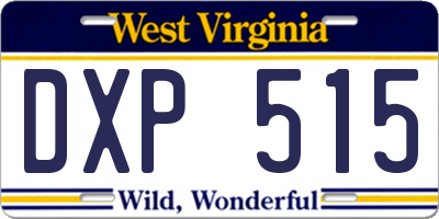 WV license plate DXP515