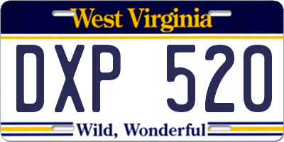 WV license plate DXP520