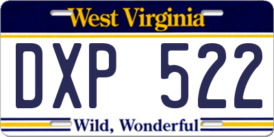 WV license plate DXP522