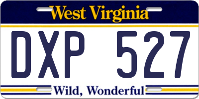 WV license plate DXP527