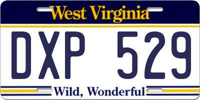 WV license plate DXP529