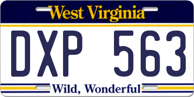 WV license plate DXP563