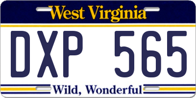 WV license plate DXP565