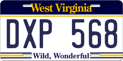 WV license plate DXP568