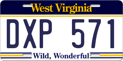 WV license plate DXP571