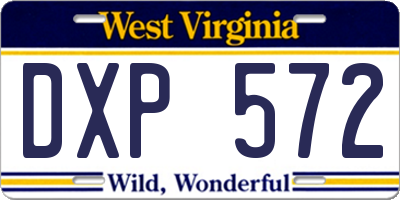 WV license plate DXP572
