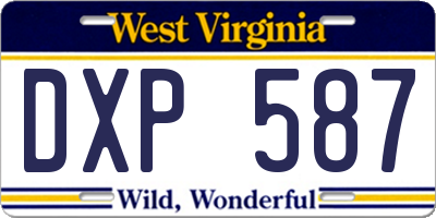 WV license plate DXP587