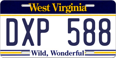 WV license plate DXP588