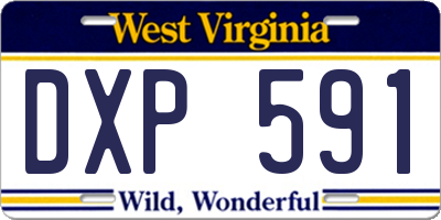 WV license plate DXP591