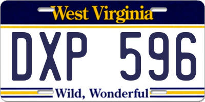 WV license plate DXP596