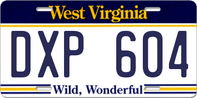 WV license plate DXP604