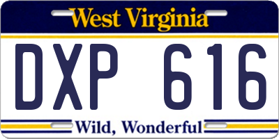 WV license plate DXP616