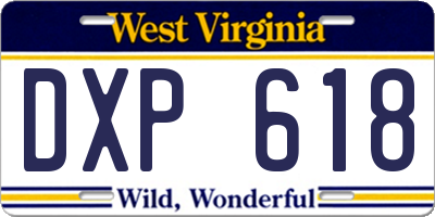 WV license plate DXP618