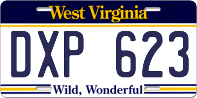 WV license plate DXP623