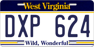 WV license plate DXP624
