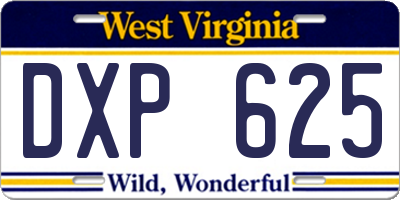 WV license plate DXP625