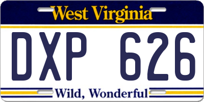 WV license plate DXP626
