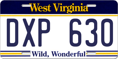 WV license plate DXP630