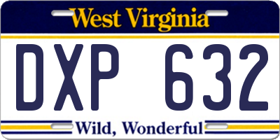 WV license plate DXP632