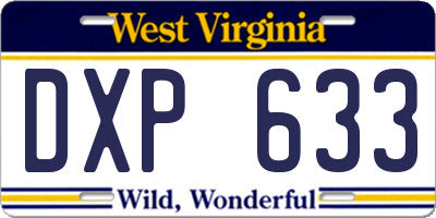 WV license plate DXP633