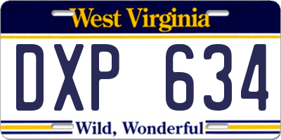 WV license plate DXP634