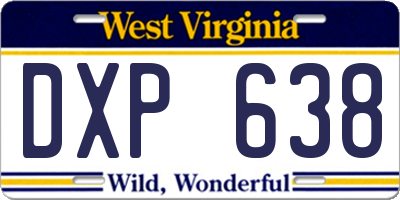 WV license plate DXP638