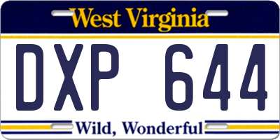 WV license plate DXP644