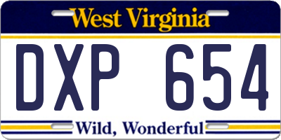 WV license plate DXP654
