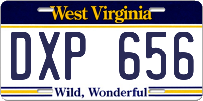 WV license plate DXP656