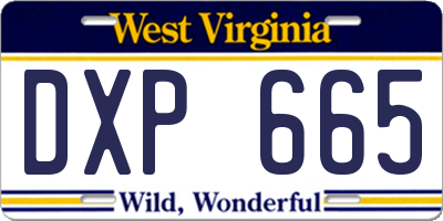WV license plate DXP665