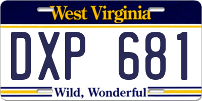 WV license plate DXP681