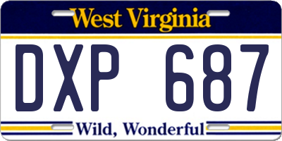WV license plate DXP687