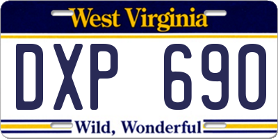WV license plate DXP690