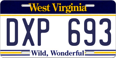 WV license plate DXP693
