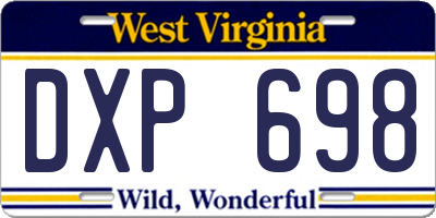 WV license plate DXP698
