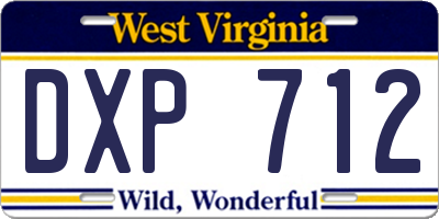 WV license plate DXP712