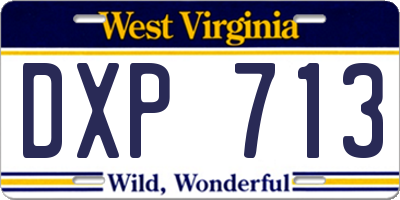 WV license plate DXP713