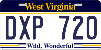 WV license plate DXP720