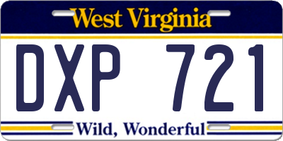 WV license plate DXP721