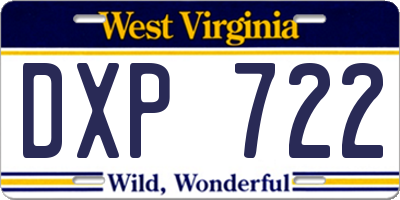 WV license plate DXP722