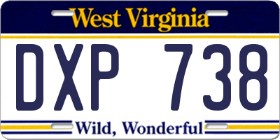 WV license plate DXP738