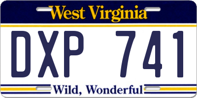 WV license plate DXP741