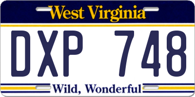 WV license plate DXP748