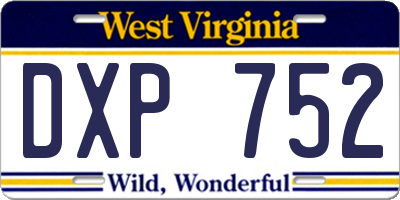 WV license plate DXP752
