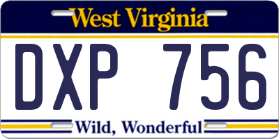 WV license plate DXP756