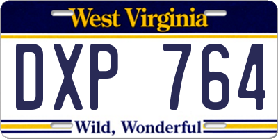 WV license plate DXP764