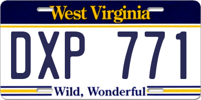 WV license plate DXP771