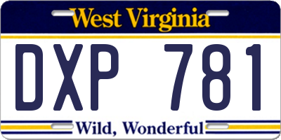 WV license plate DXP781