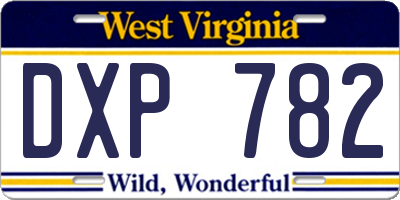 WV license plate DXP782
