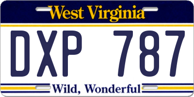 WV license plate DXP787